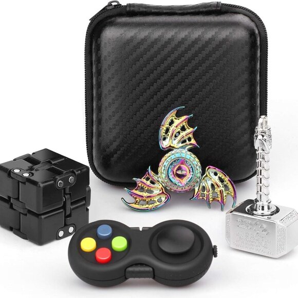 Handheld Fidget Gadget Toy Set Dragon Fidget Hand Spinners,Fidget Infinity Cube, - Picture 1 of 9